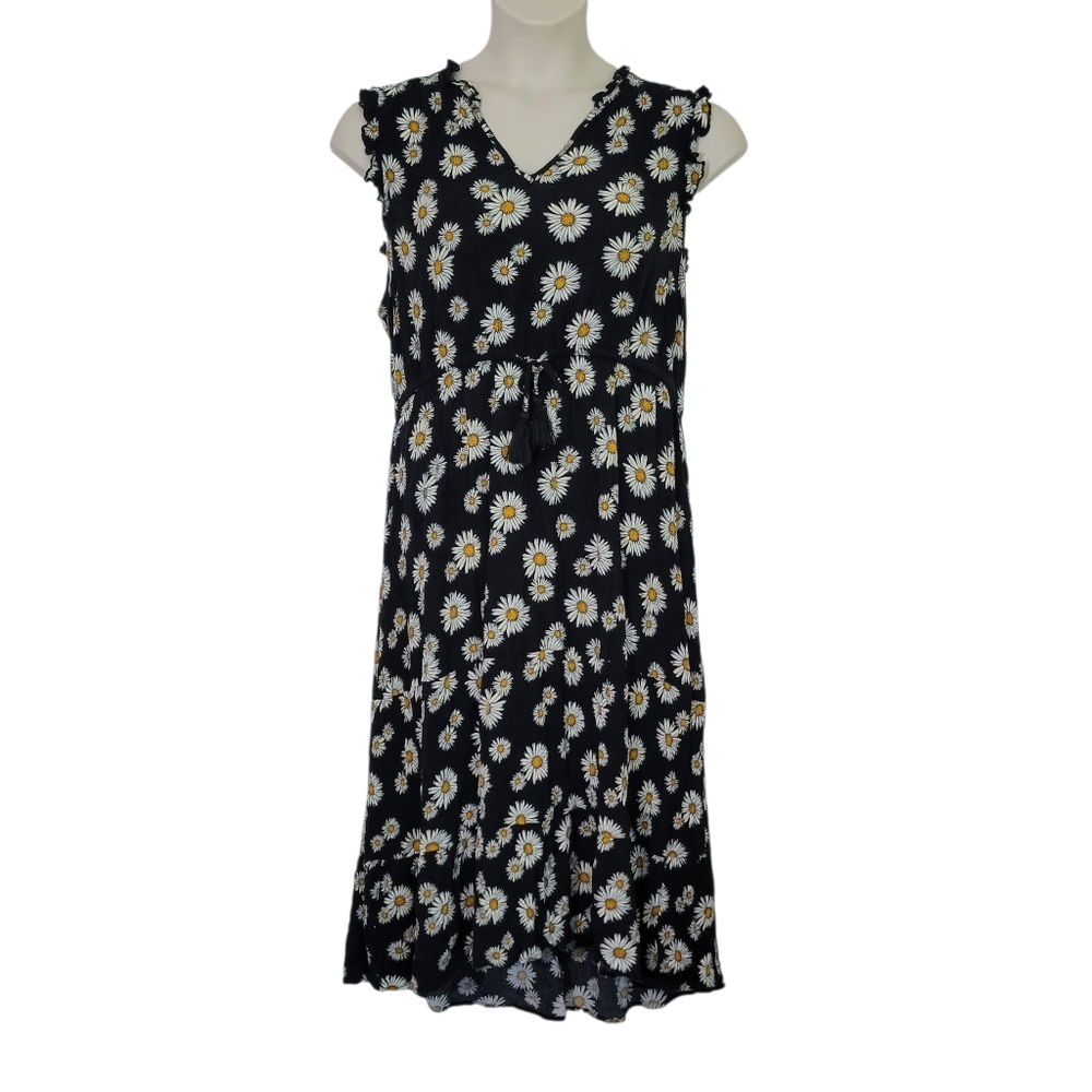 Sangria Daisy Floral Print Ruffle Dress Plus XXL